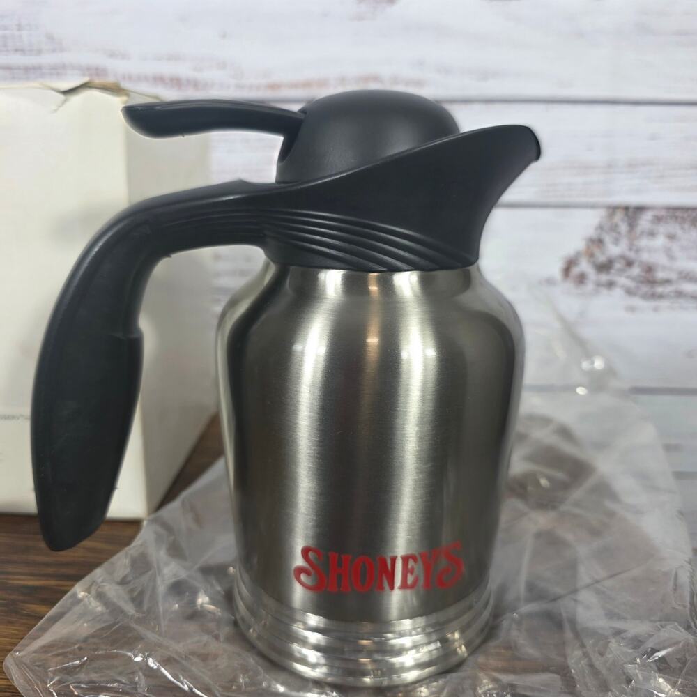 NOS Stanley Shoney's Folgers 1L Stainless Vacuum Coffee Carafe Server READ